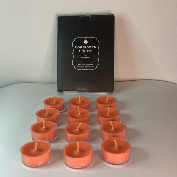 New PartyLite Forbidden Fruits Tangerine Tease quantity 12 V04155 - Picture 1 of 6